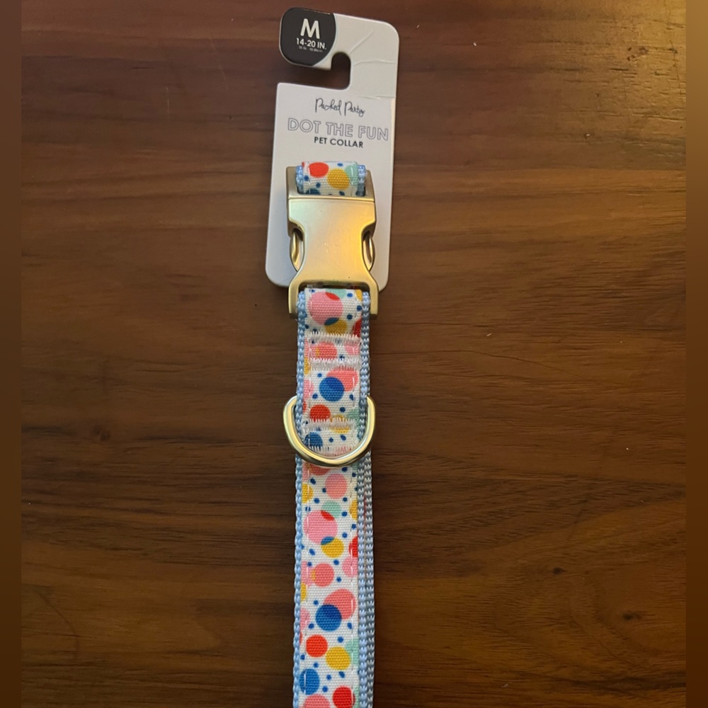 Packed Party confetti dots print dog collar